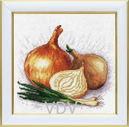 КВ М-0384 "Цибуля" (вишита картина муліне ДМС) 20х20 см