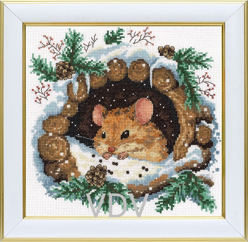 М-0386 "Мишеня" (набір для вишивання муліне ДМС) 20х20 см