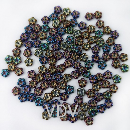 111-01362-00-5мм-23980-21405 Намистини FLOWERS (перлиновий ірис золотисто-синій) (10 г)