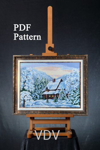 Електронна схема М-0281 "Магія зими" (PDF-схема для вишивання муліне ДМС) 32x23см