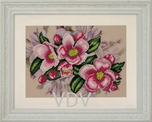КВ Т-0100 "Яблуневий цвіт" (вишита картина бісером Preciosa (Чехія) 33х24 см