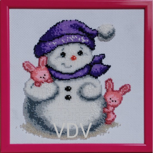 КВ Т-0055 "Сніговик фіолетовий" (вишита картина)