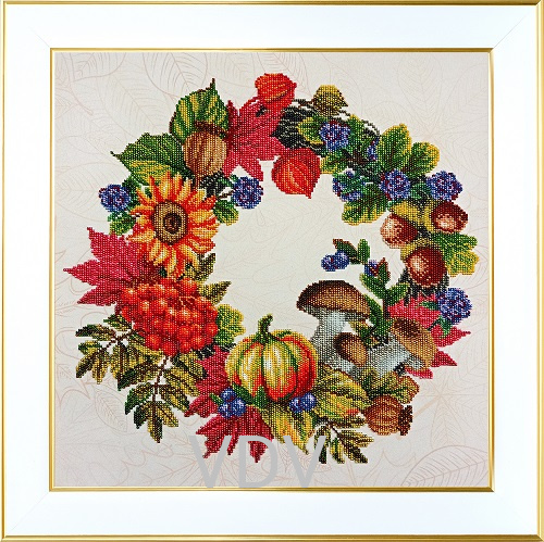 ТН-1414 "Осінній віночок" (набір для вишивання бісером) 40х40 см