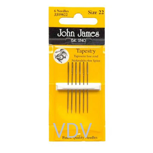 JJ19822 Голка гобеленова №22 (1 блістер х 6 голок) JohnJames (Англія)
