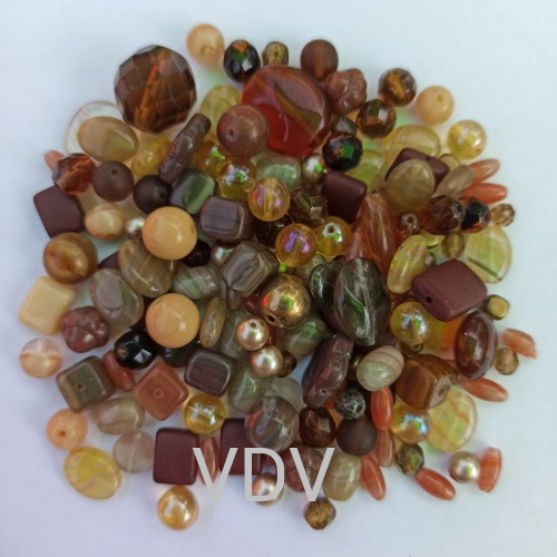 Мікс намистин Brown metallic (відтінки коричневого) №0020 Preciosa (Чехія) 250 г