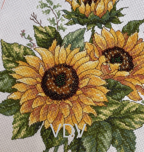 КВ М-0311 "Соняхи" (вишита картина муліне ДМС) 20х20 см фото 2