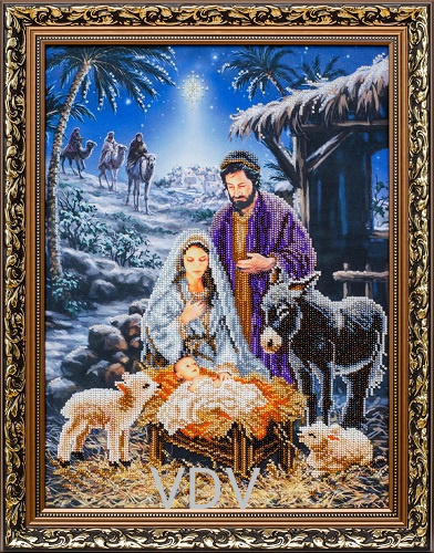 КВ Т-1359 "Різдво Христове" (вишита картина бісером Preciosa (Чехія) 30x40 см