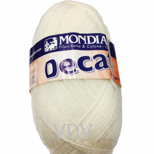 0426 Пряжа Mondial Decati (50 г/200 м) 100% вовна, молочний