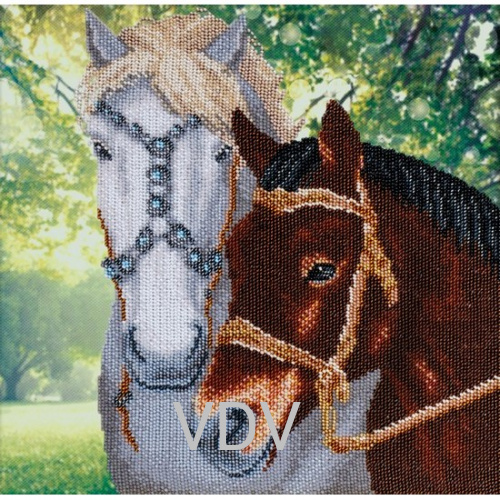 ТН-1259 "Пара коней" (набір для вишивання бісером) 30x30 см
