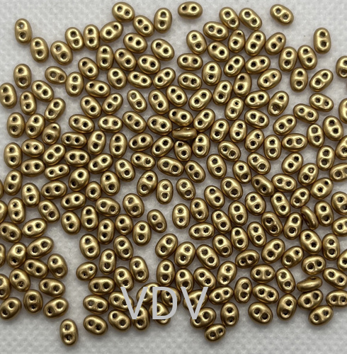 2098-2,5/5-01710 Бісер Чехія Twin (металізований, золотистий) 10 г