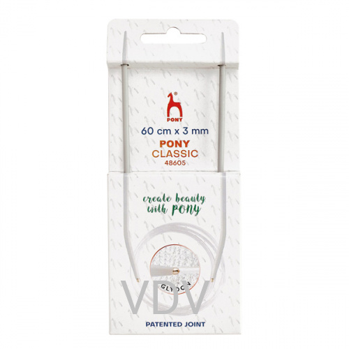 48605 Спиці Pony (Індія)  60 см- 3.0 мм кругові алюмінієві (5 блістерів)