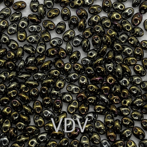 59115-2,5/5-96001-321 Бісер Чехія Twin (перлиновий ірис мідний темний) 50 г