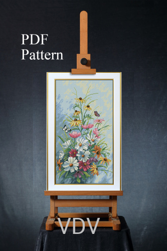 Електронна схема М-0270 "Літній ранок" (PDF-схема для вишивання муліне ДМС) 20х40