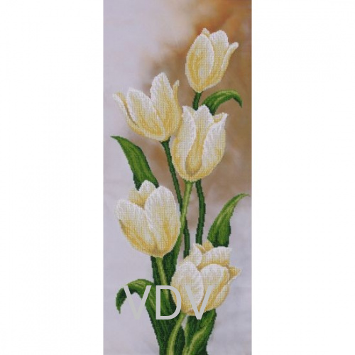 Т-0503 "Білі тюльпани" (схема для вишивання бісером) 30х70 см