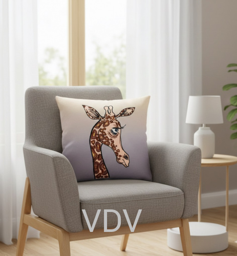 МГ-0768 Чохол для інтер'єрної подушки на блискавці 40х40 см, двосторонній принт 