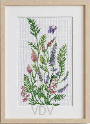 М-0246 "Луговий цвіт" (набір для вишивання муліне ДМС) 14х24 см. Вишивка Квіти.