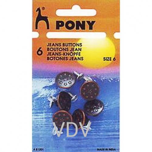 81203 Кнопки джинсові Pony античне олово 9 мм
