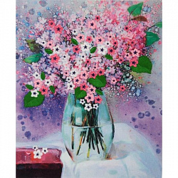 ТМ-0843 "Бузок" (схема для вишивання муліне декоративними швами та бісером) 20х24 см