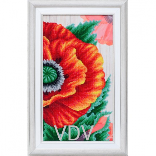 КВ Т-1109 "Багряний цвіт"  (вишита картина бісером Preciosa (Чехія) 24х43 см