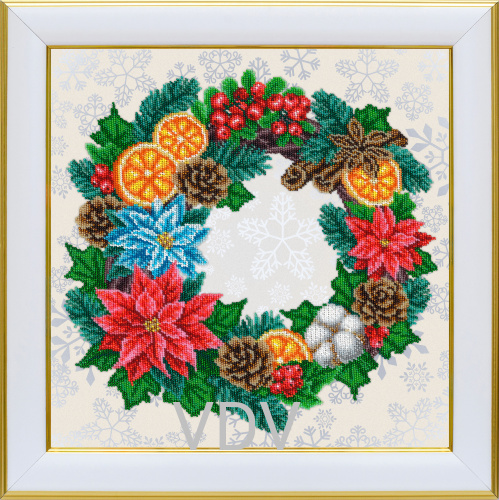 Т-1413 "Зимовий віночок" (схема для вишивання бісером) 40х40 см