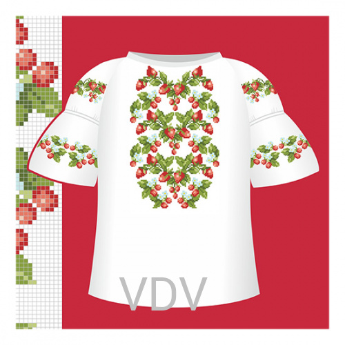 СД2-002 Схема для вишивання сорочки-вишиванки для дівчинки ВДВ (92-116 cм) паперова