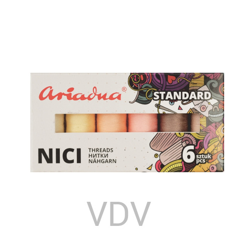 Нитка Ariadna Набір Талія 120 Standart Nude (6х200 м)