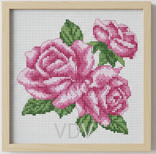 М-0241 "Троянди" (набір для вишивання муліне акрил) 15х15 см