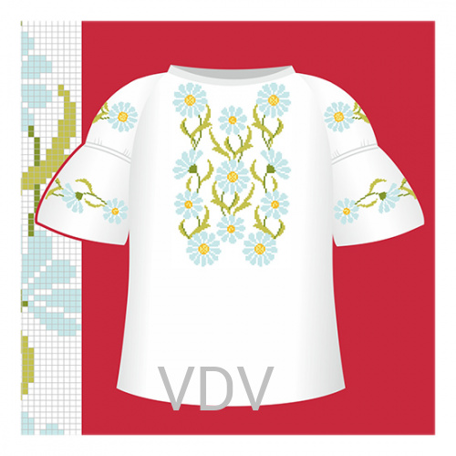 СД2-004 Схема для вишивання сорочки-вишиванки для дівчинки ВДВ (92-116 cм) паперова