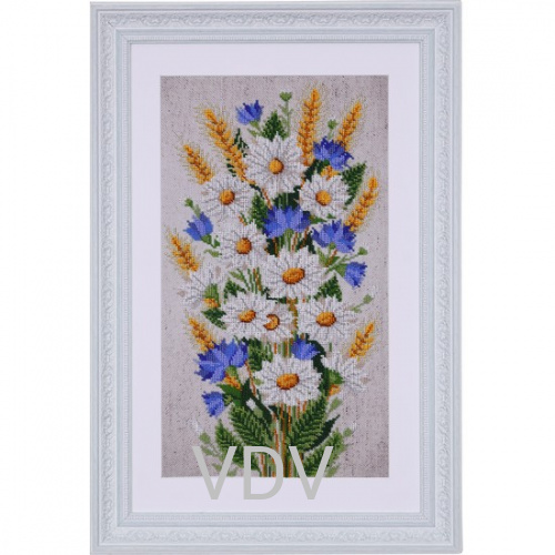 КВ Т-0339 "Польові квіти" (вишита картина бісером Preciosa (Чехія) 25х45 см