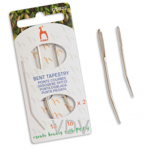 05822 Голка Pony (Індія) гобеленова загнута №13/16 2  шт (5 блістерів)