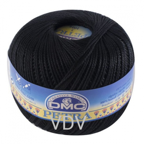 5310 Пряжа DMC (Франція) Petra №3 (100 г/280 м) 100% бавовна (чорний)