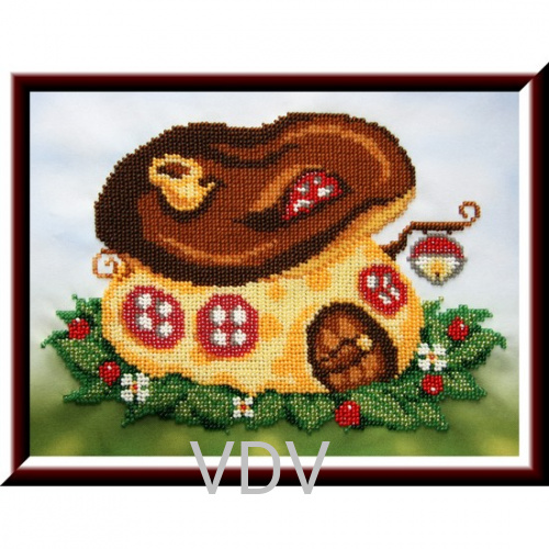 КВ Т-0110 "Будинок-грибочок" (вишита картина  бісером Preciosa (Чехія) 24х19 см