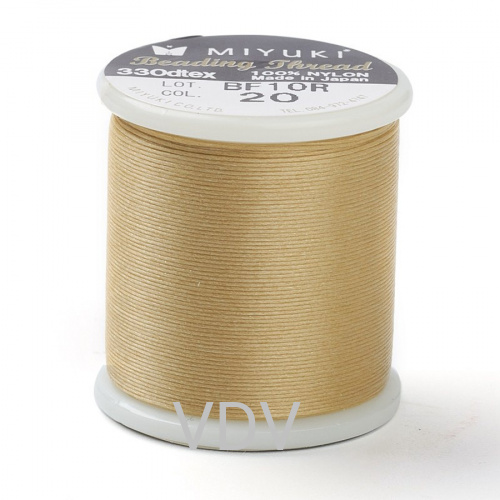 Нитка бісерна Miyuki (50 м) нейлон, темно-бежева, 20 K4570