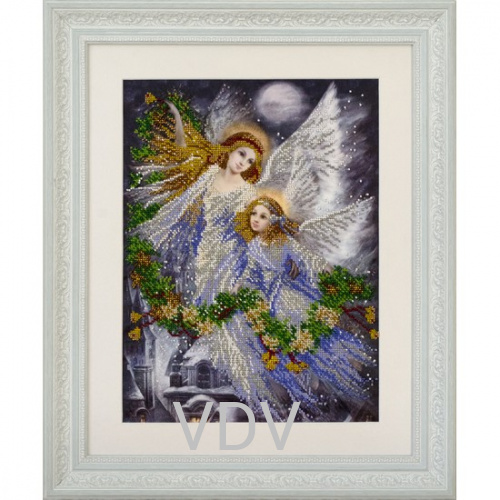 КВ Т-0196 "Різдвяні  янголи" (вишита картина бісером Preciosa (Чехія) 26х36 см