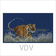 DMC BK666 (набір для вишивання муліне) "Тигр у річці" 30х15 см