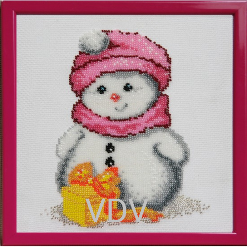 КВ Т-0056 "Сніговик рожевий" (вишита картина)