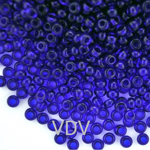 154-15/0-30100 Бісер Чехія (прозорий матовий, ультрамариновий) 10 г