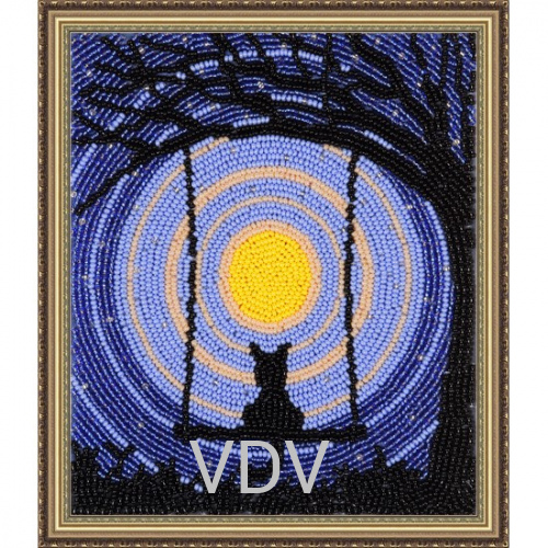 КВ Т-0686 "Зоряна ніч" (вишита картина бісером Preciosa (Чехія) 14.5х17 см