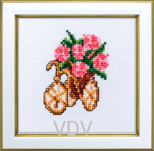 КВ М-0255 "Велосипед" (вишита картина муліне ДМС) 11х11 см