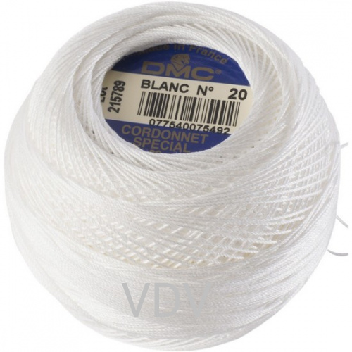 blanс Нитка DMC Cordonnet Cotton (10х364 м) 100% бавовна арт.151/80