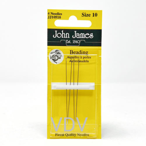 JJ10510 Голка бісерна №10 (1 блістер х 4 голки) JohnJames (Англія)