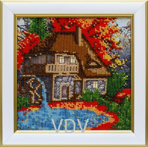 КВ Т-1304 "Осінь" (вишита картина бісером Preciosa (Чехія) 16x16 см