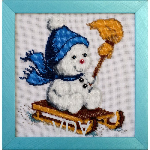 КВ Т-0057 "Сніговик блакитний" (вишита картина)
