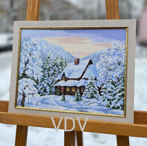 М-0281 "Магія зими" (набір для вишивання муліне ДМС) 32x23см. Вишивка Будинок.