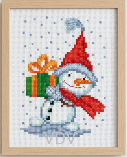 М-0129 "Сніговик" (набір для вишивання муліне ДМС) 11х15 см