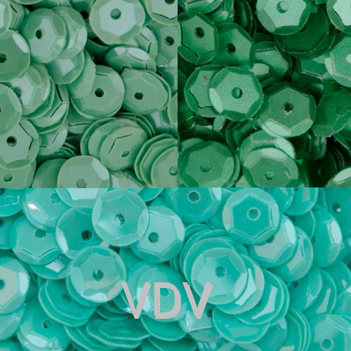 Паєтки (Дубаї) шестигранні 6 мм Мікс 33 (Зелений світлий) (10 уп. по 5 г)