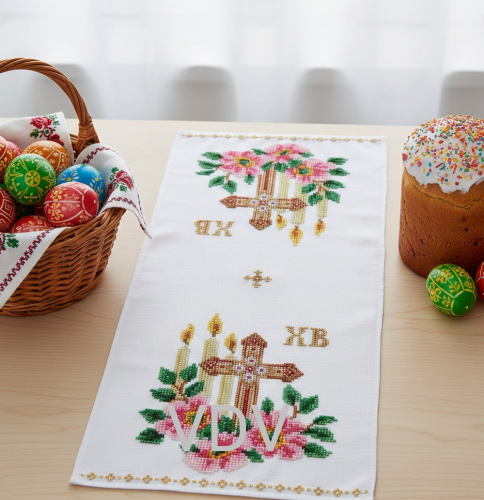 РС-Т-0699 Рушник пасхальний (друк на тканині для вишивання бісером) 21х43 см