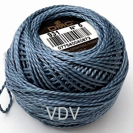 931 Нитка DMC Pearl Cotton (10х45 м) 100% бавовна, арт.116/5 931 Нитка DMC Pearl Cotton (10х45 м) 100% бавовна, арт.116/5