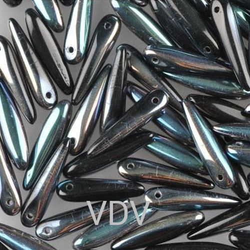 111-01340-00-5/16мм-23980-22501 Намистини THORN (металізований, чорний з райдужним напиленням) (10 г)