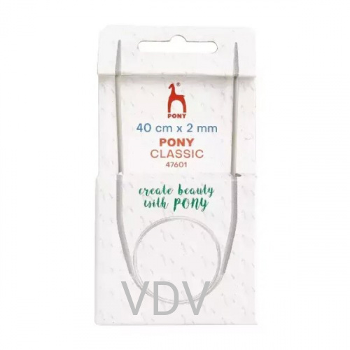 47601 Cпиці Pony (Індія) 40 см- 2.0 мм кругові алюмінієві (5 блістерів)